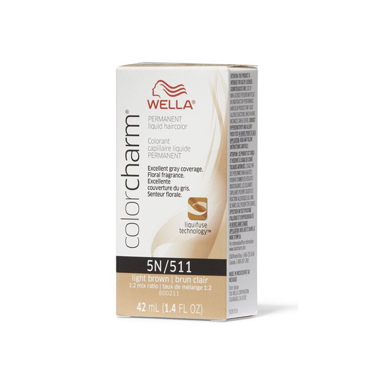 (5N Light Brown ) Wella Color Charm Permanent Liquid Haircolor