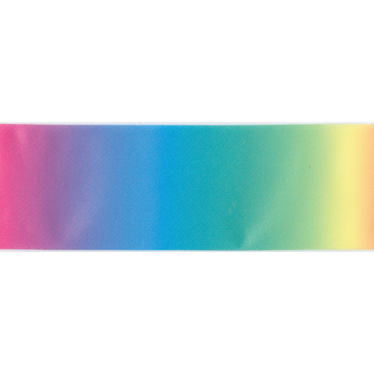 Wrights Single Fold Satin Fancy Blanket Binding 2"X4-3/4yd-Rainbow