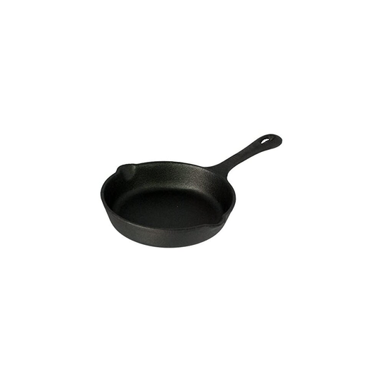 Buckingham Pre-Seasoned Cast Iron Skillet, Frying Pan 16.5 cm for Healthy Cooking-Premium Quality, Black