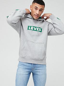 Levi's Graphic Logo Relaxed Fit Overhead Hoodie - Grey, Grey, Size M, Men