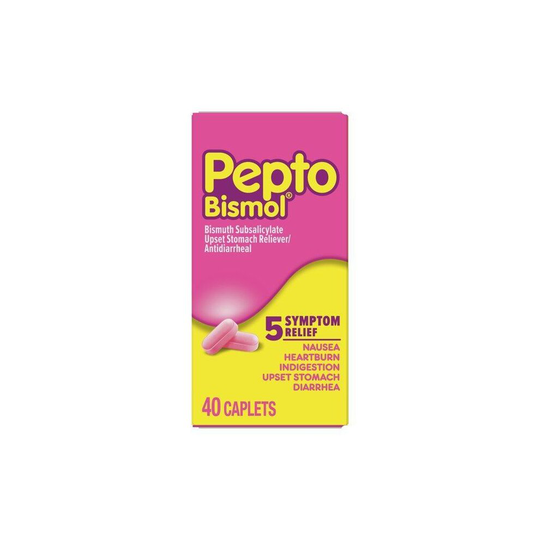 Pepto Bismol 5 Symptom Stomach Relief Caplets, 40 ct