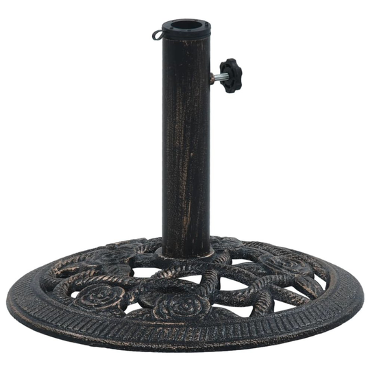 vidaXL Umbrella Base Black and Bronze 9kg 40cm Cast Iron Parasol Stand Holder
