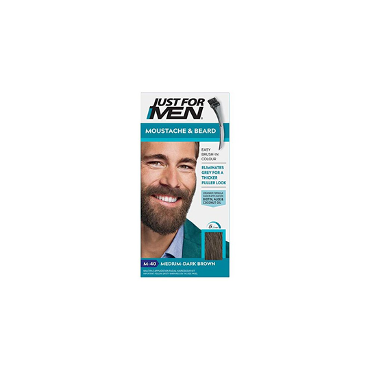 Just for Men Moustache & Beard Dye, Men's Facial Hair Colour, M40 �Medium Dark Brown