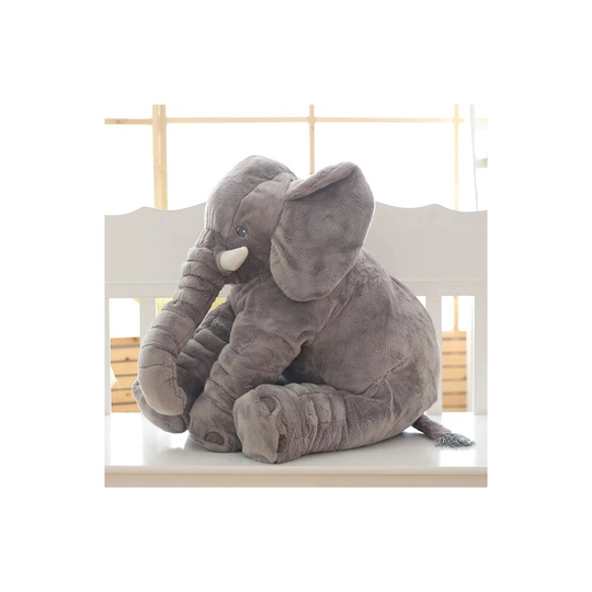 (Grey, 80cm) 80cm Plush Elephant Toy Baby Sleeping Back Cushion Soft Stuffed Pillow Elephant Doll Newborn Playmate Doll Kids Birthday Gift