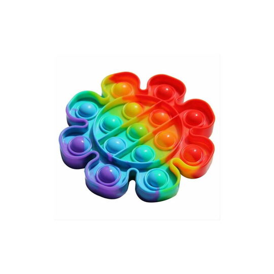 Rainbow flower Fidget Toys | Push & Pop Bubble Special Needs Stress Reliever Silicone - Popular Relaxing Game (flower)