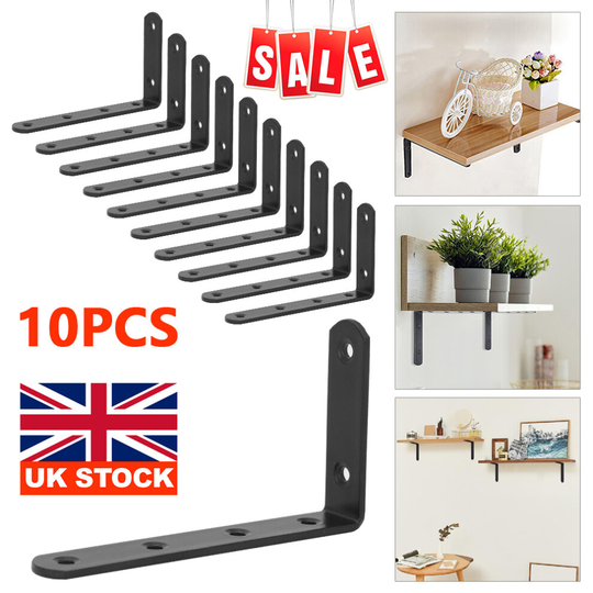 10X Heavy Duty Cast Iron Wall Mounted L Shaped Angle Shelf metal Bracket Support