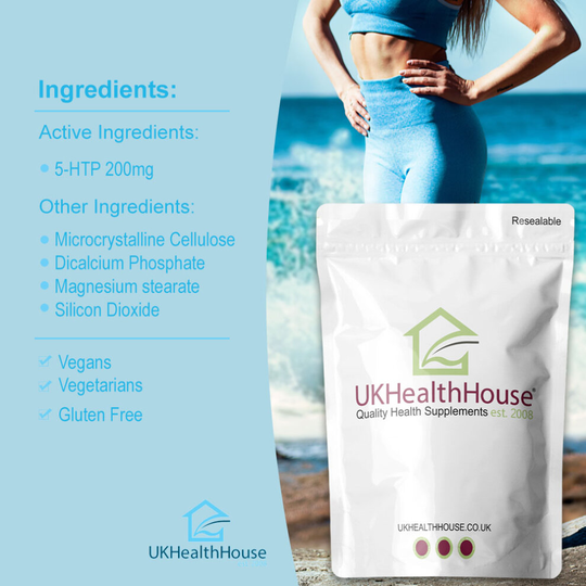 5HTP 200mg x 90 Tablets Serotonin, Stress Anxiety Depression Sleep Aid