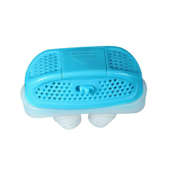 (Blue) Mini-CPAP Anti Snoring Device Sleep Aid Apnea Stop Snore Stopper Nose-Machine