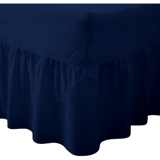 (4FT Small Double, Royal Blue) Luxury Percale Fitted Valance Sheet Non Iron Sheet