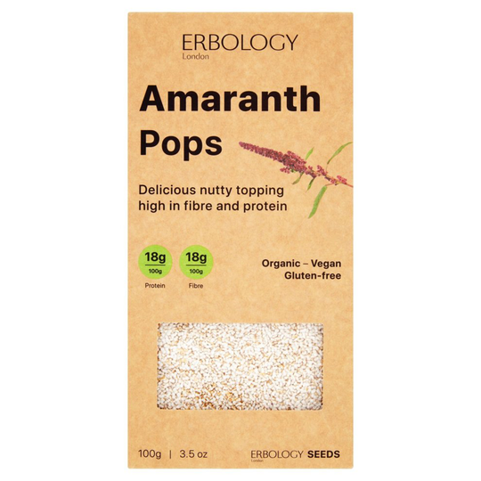 Organic Amaranth Pops 100g - Rich in Protein, Fibre and Minerals - Gluten-free