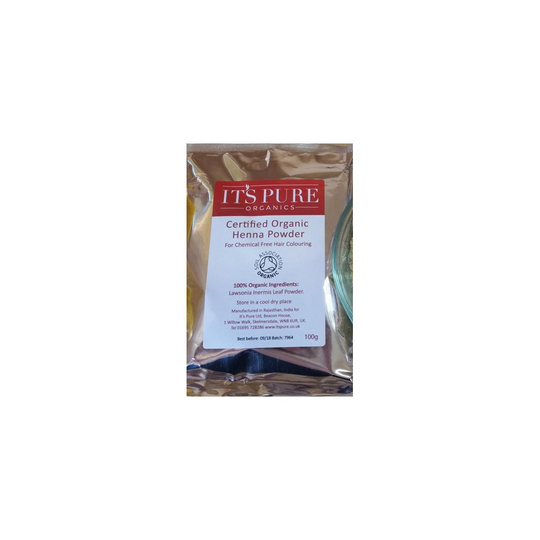 Certified Organic Pure Henna Powder 100g