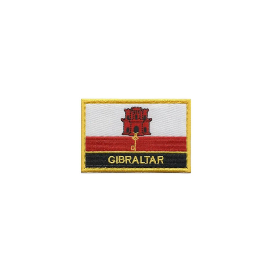 Gibraltar Flag Embroidered Patch - Sew or Iron on