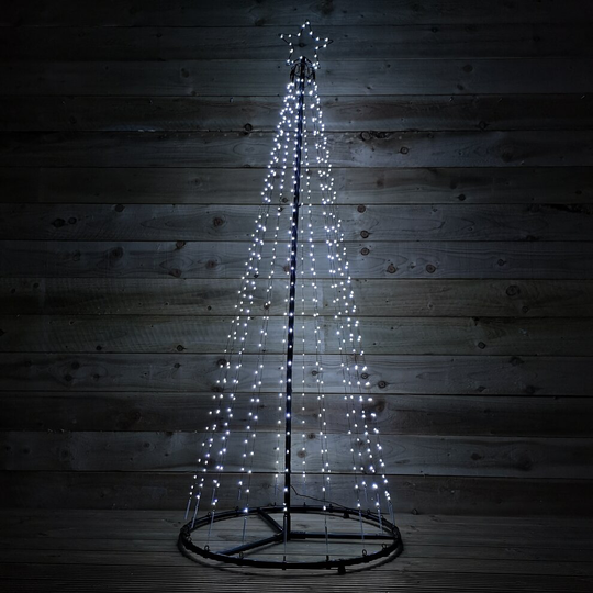 1.8m Light Up Christmas Maypole Tree 560 Ice White Flashing LEDs