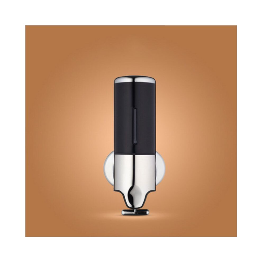 (Black) Wall Mounted Soap Dispenser Stainless Steel 500ml Shower Pump for Bathroom Hotel