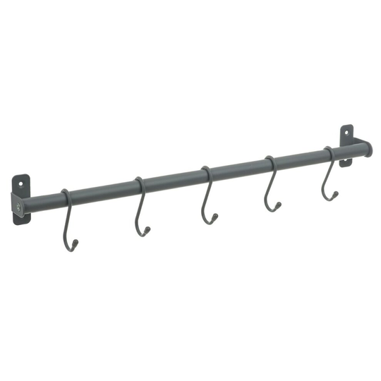 (HANGING STORAGE RAIL 50CM - GREY) LIVIVO Kitchen Saucepan Lid Hooks Tool Utensils Holder Hanging Rail Rack Wall Mounted