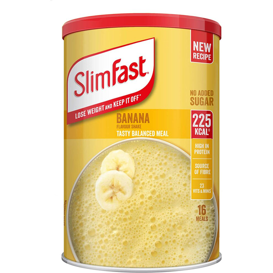 SlimFast Meal Shake, Banana Flavour, New Recipe, 16 servings, Lose Weight and Keep It Off, Packaging May Vary