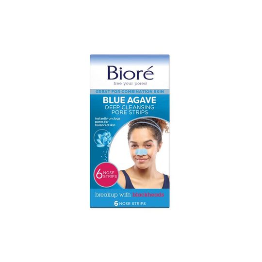 Biore Blue Agave Deep Cleansing Blackhead-Removing Pore Strips, 6ct