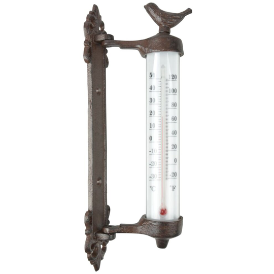 Esschert Design Wall Thermometer Brown Cast Iron Garden Greenhouse Home BR20