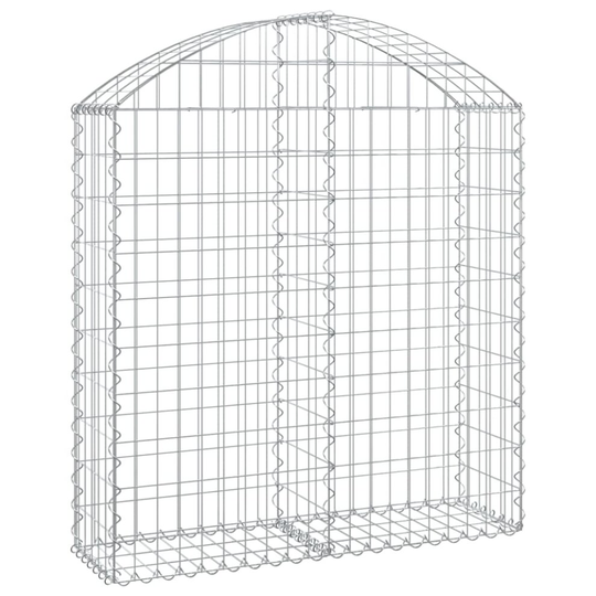 (100 x 30 x 100/120 cm) vidaXL Arched Gabion Basket Galvanised Iron Mesh Wire Stone Basket Multi Sizes