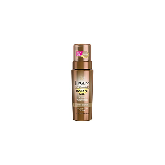 Jergens Natural Glow Instant Sun Moisturizing Mousse, Light, 6 Ounce