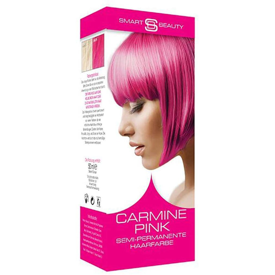 Smart Beauty Carmine Pink Semi-permanent Hair Dye, Professional Salon Quality Deep Pink Hair Colour, Nourishing Conditioning Formulation, No Ammonia,