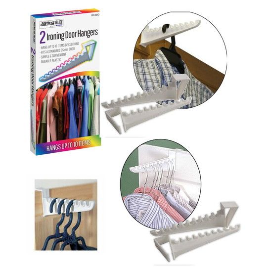 Over Door Ironing Hook Hanger Hooks Space Saving Clothes Storage Holds 20 Items