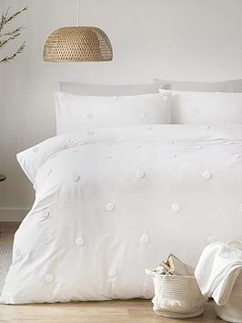 Appletree Dot Garden 100% Cotton Duvet Cover Set - White