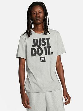 Nike NSW JDI Logo T-Shirt - Dark Grey, Dark Grey, Size L, Men