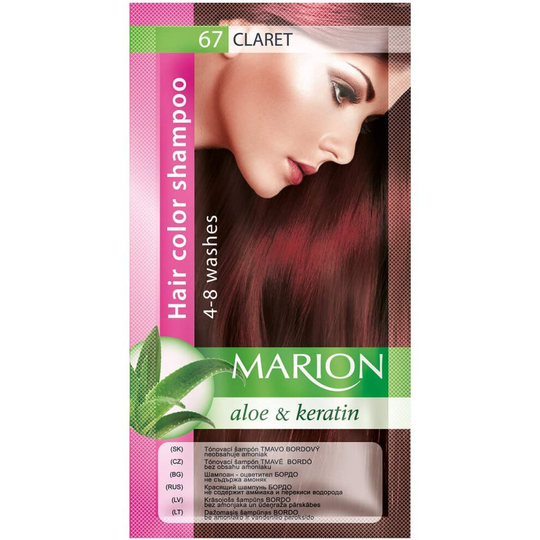 Marion Hair Color Shampoo in Sachet Lasting 4-8 Washes - 67 - Claret