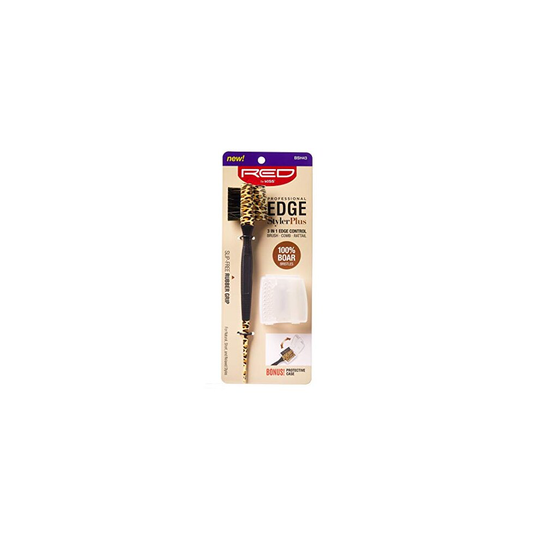 Red by Kiss Professional 3 IN 1 Edge Brush. Comb. Rattail with Case