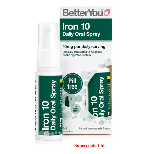 2 X BetterYou Iron 10 Daily Oral Spray Natural Pomegranate Flavour - 25ml