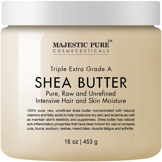 Majestic Pure Shea Butter - raw unrefined Premium Grade - 16 Oz