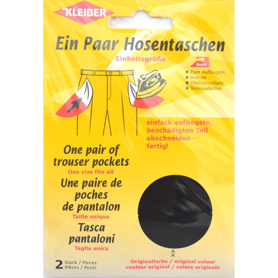 Kleiber One Pair of Trouser Pockets, Black