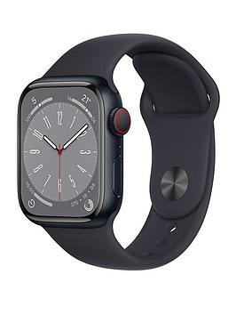 Apple Watch Series 8 (Gps + Cellular), 41Mm Midnight Aluminium Case With Midnight Sport Band
