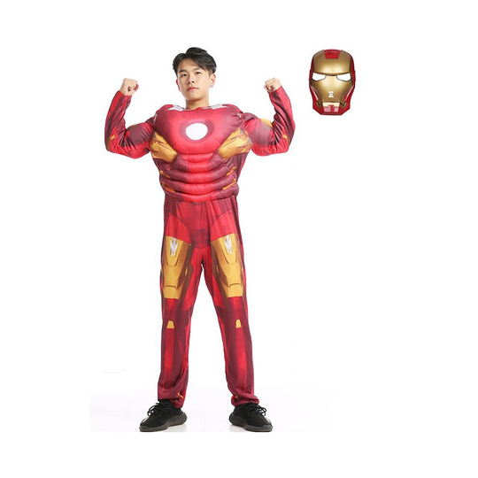 (Adult Red, Adult One Size) Avengers Iron Man Tony Stark Adult Boy Superhero Costume Cosplay Jumpsuit Outfit