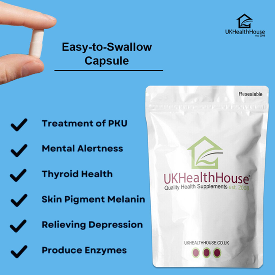 L-Tyrosine 500mg x 360 - Healthy Glandular Function - Supports Mental