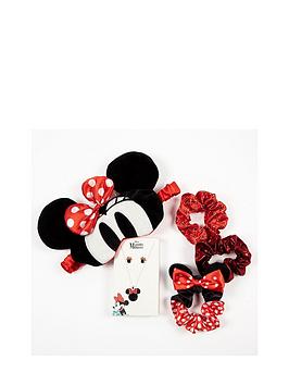 Disney Minnie Mouse Gift Girls Earrings, Necklace, Eye Mask And Trio Scrunchie Set