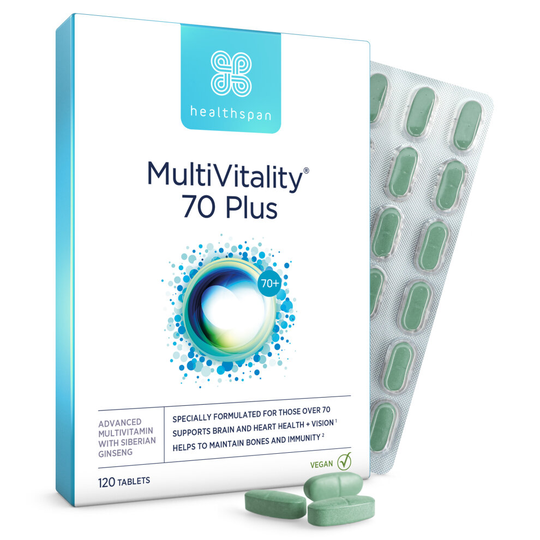 Healthspan Multivitamin 70 Plus, 120 Tablets, Vegetarian