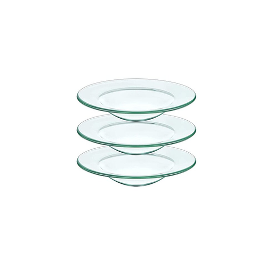 Replacement Glass Dish For Oil Burner and Wax Melt Burner, Round Glass Tray For Aromatherapy Lamp and Yankee Tart Warmer 12cm (3Pcs, 4.5" )