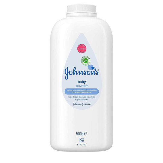 JOHNSON'S Baby Powder 500 g, with Purified Talc, Designed for Delicate Skin, Leaves Babies' Skin Comfortable and Dry
