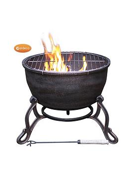 Gardeco Elidir Cast Iron Fire Bowl, Including Bbq Grill