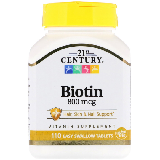 21st Century, Biotin, 800 mcg, 110 Easy Swallow Tablets