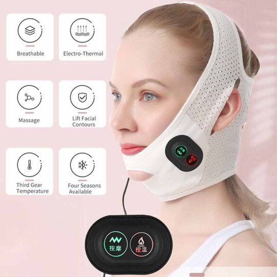 Electric Face V-Line Slim Lift Mask Chin Cheek Slimming Belt Strap Band Massager