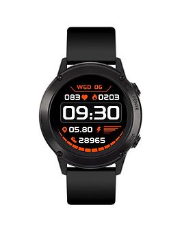 Reflex Active Series 18 Black Smart Watch With Built-In GPS, Full Colour Touch Screen and up to 10 Day Battery Life, Black, Men