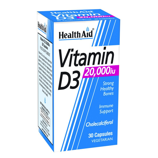 Health Aid, Vitamin D3 20,000iu, 30 Veg Caps