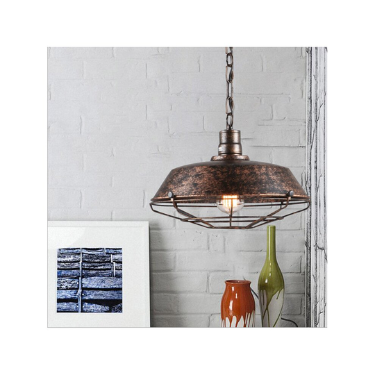 Retro Antique Pendant Lamp Vintage Pendant Light Rust 26CM Industrial Pendant Light Iron Metal Chandelier for Bedroom Kitchen Cafe Bar Office E27