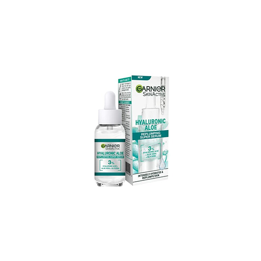 Garnier SkinActive Hyaluronic Aloe Super Serum, Replumps & Hydrates Skin Up to 10 Layers Deep, With 3% Hyaluronic Acid Aloe Vera & Glycerin, 30ml