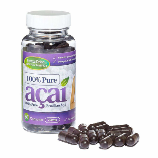 100% Pure Acai Berry 700mg with No Fillers or Bulking Agents - 60 Capsules - Acai Berry - Evolution Slimming