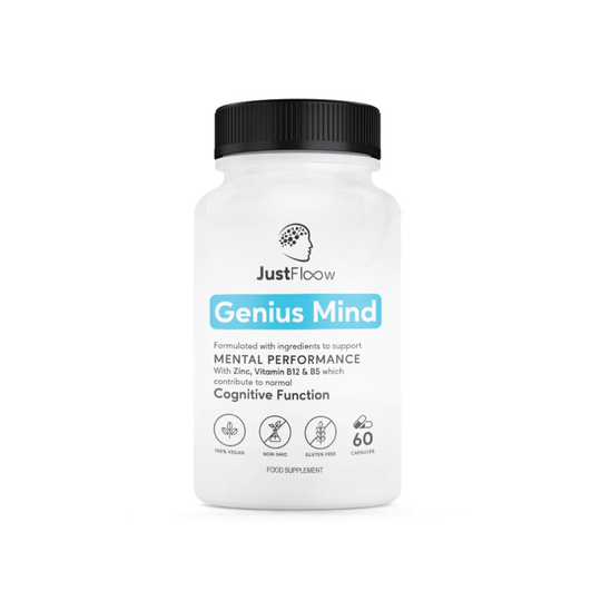 JustFloow Genius Mind | Cognitive Enhancer | Nootropic Supplement That Boost Energy, Focus, Memory and Mental Performance