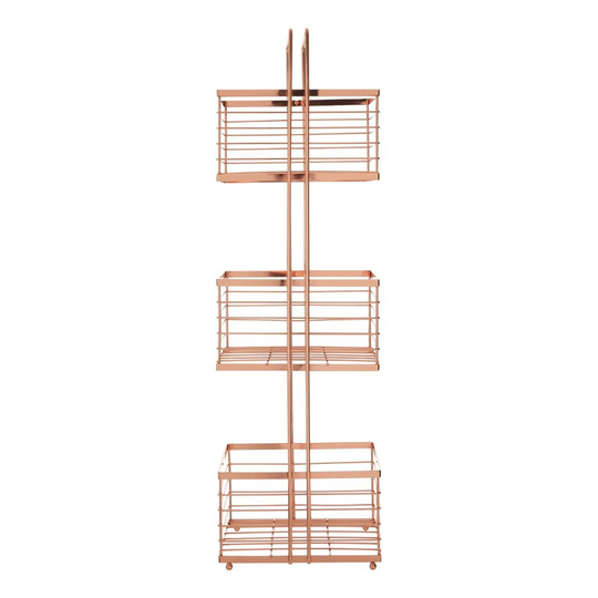 3-Tier Storage Caddy, Iron Wire, Rose Gold
